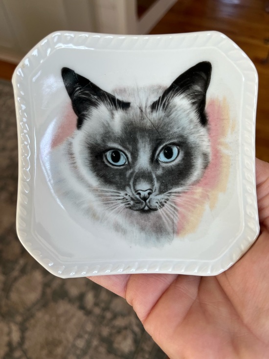 Vintage Other - Vintage Siamese Cat Trinket Dish - Blue-Eyed Siamese Design by Chadwick - Japan